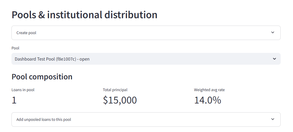 CreditRail pools and institutional distribution